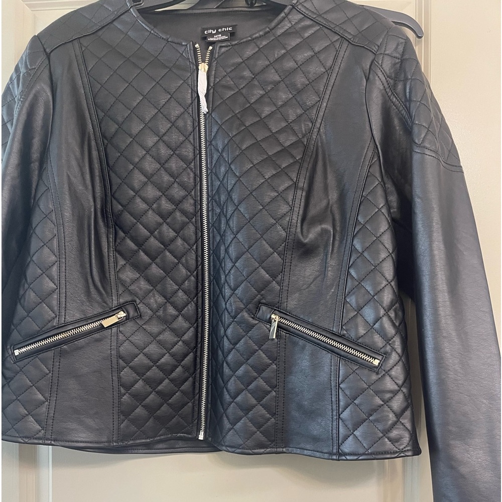 Brand New City Chic Faux Leather Motto Jacket!